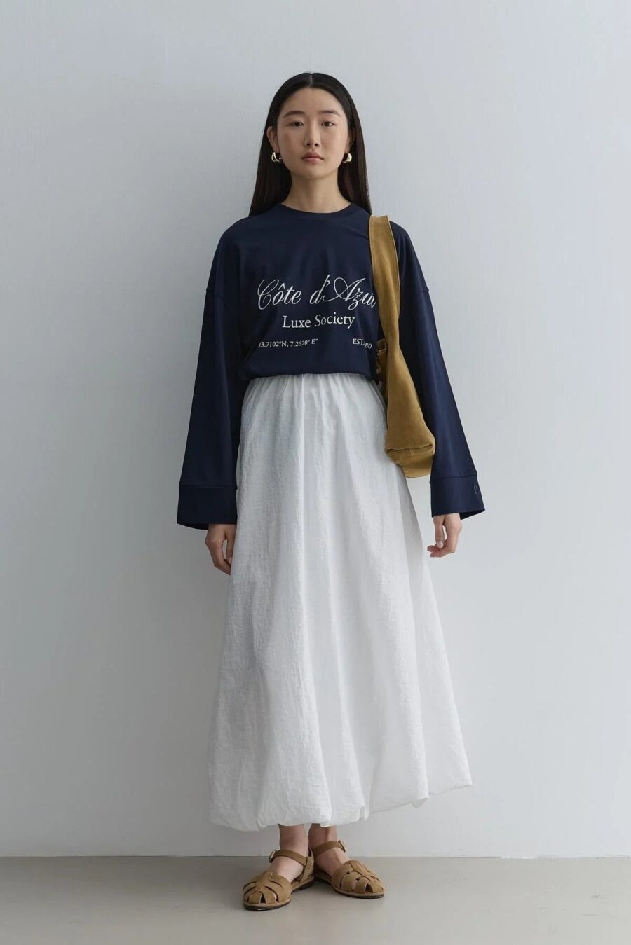 Printed thick folded sweatshirt navy