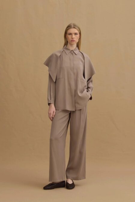 womens-stone-tencel-shirt-with-scarf-detail-kanstore-1-min Stone tencel suit with scarf detail