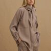 womens-stone-tencel-shirt-with-scarf-detail-kanstore-6-min Stone tencel shirt with scarf detail