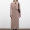Belted long cachet coat mink