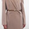 Belted long cachet coat mink