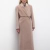 Belted long cachet coat mink