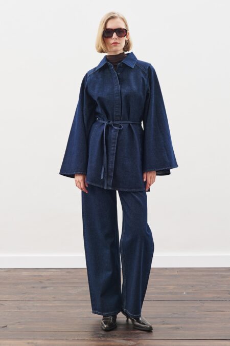 Indigo oversized denim suit
