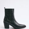 black-croc-square-toe-elastic-ankle-boots-kanstore-5-min Black croc square-toe elastic ankle boots