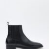 Black elastic ankle boots