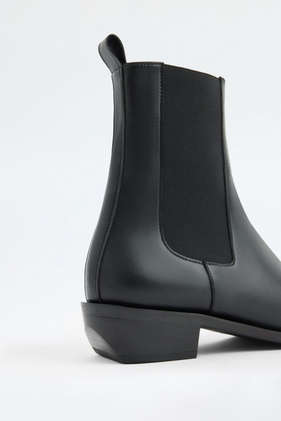 black-square-toe-elastic-boots-kanstore-3-min Black square-toe elastic boots