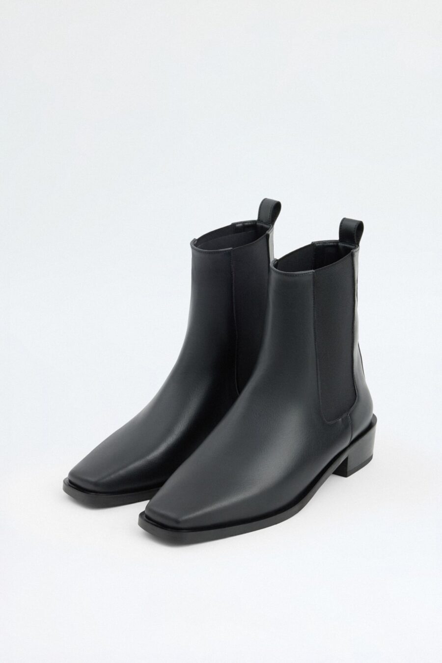 black-square-toe-elastic-boots-kanstore-6-min Black square-toe elastic boots