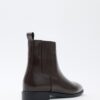 Dark brown elastic ankle boots