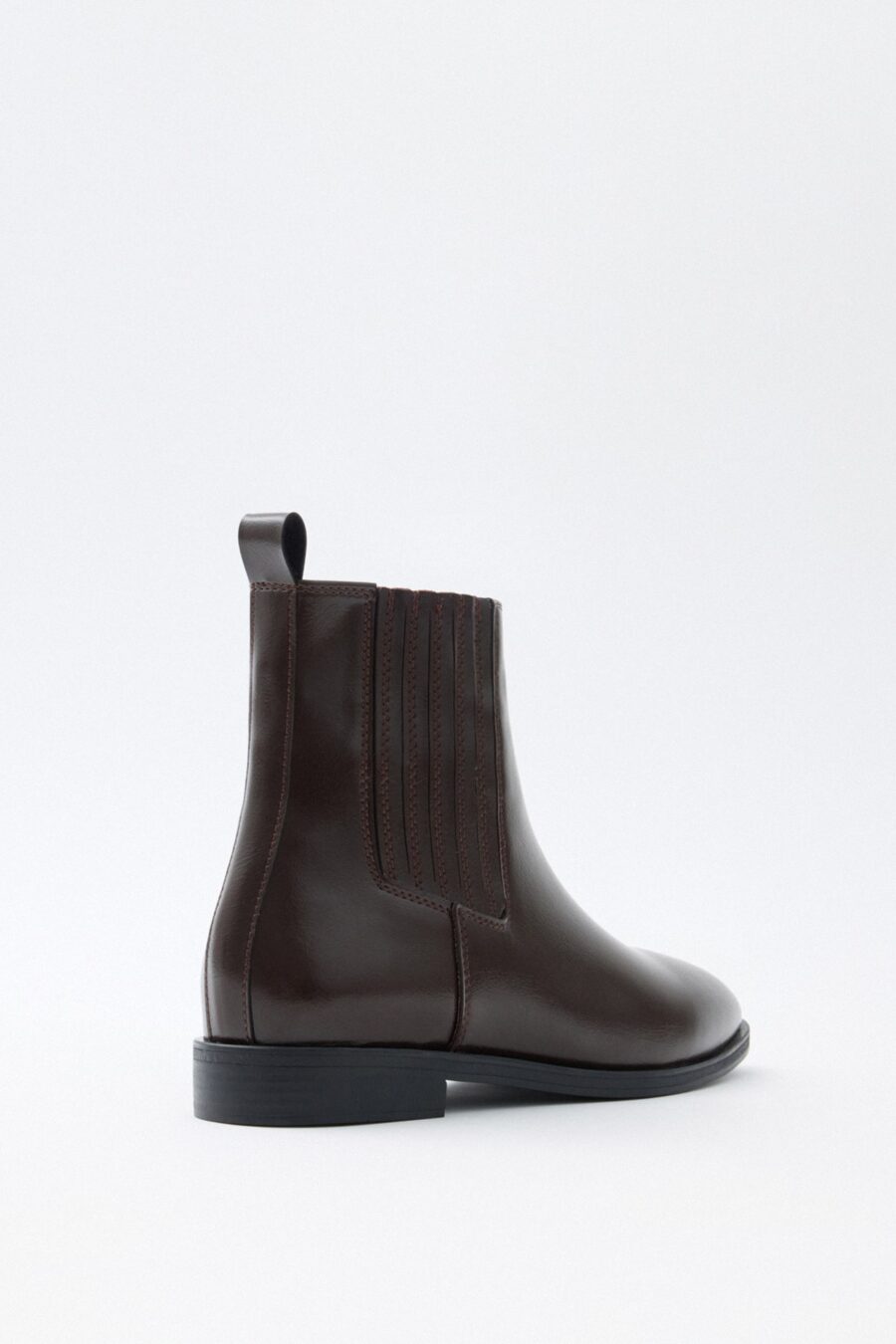 Dark brown elastic ankle boots