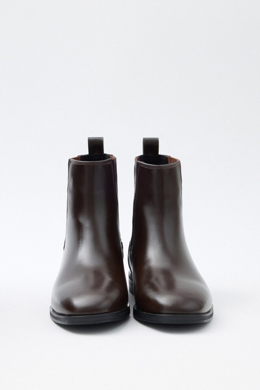 Dark brown elastic ankle boots