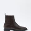 Dark brown elastic ankle boots