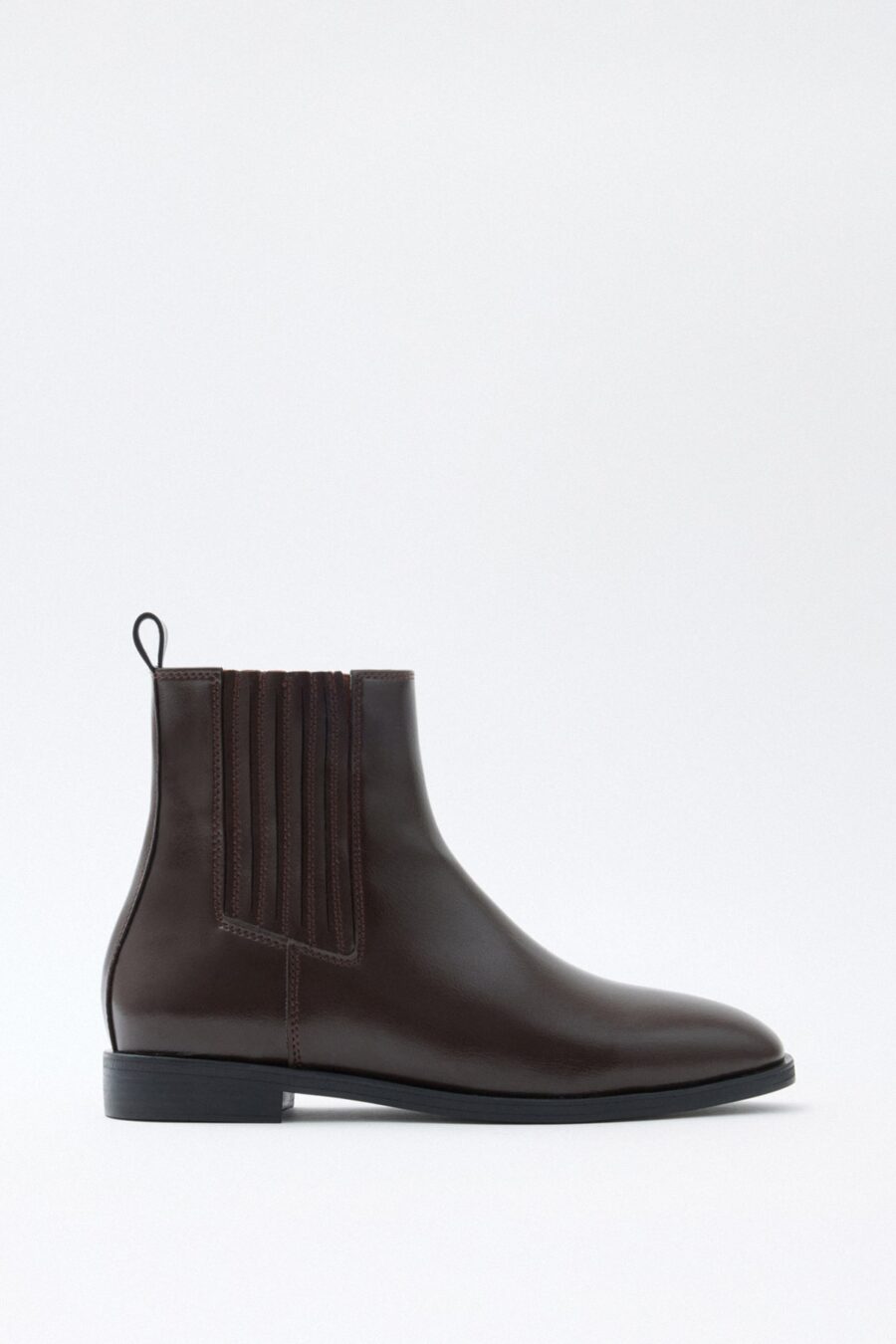 Dark brown elastic ankle boots