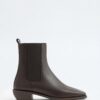 dark-brown-square-toe-elastic-boots-kanstore-5-min Dark brown square-toe elastic boots