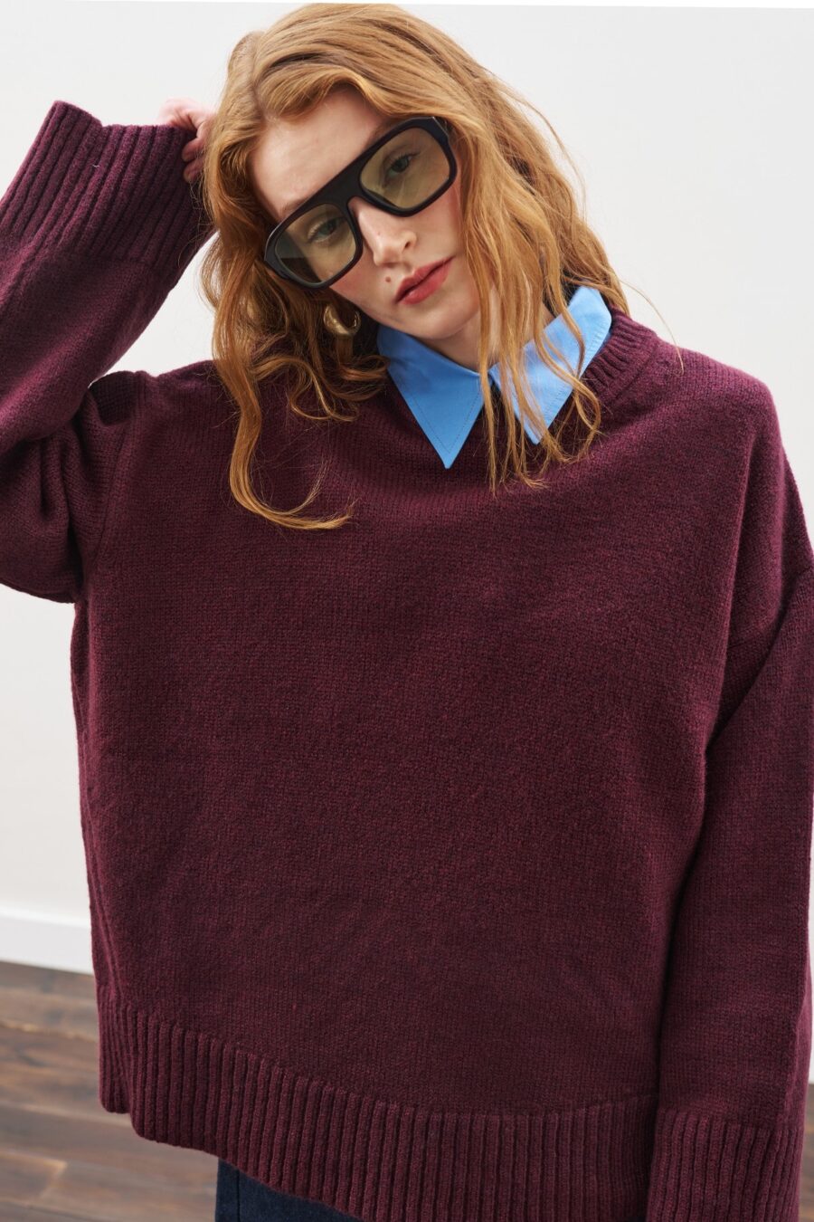 1200x1800_-91491-16-B-min Chunky oversize sweater burgundy with scarf
