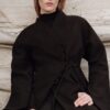 Aroa wool belt suit black