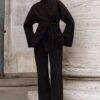 Aroa wool belt suit black