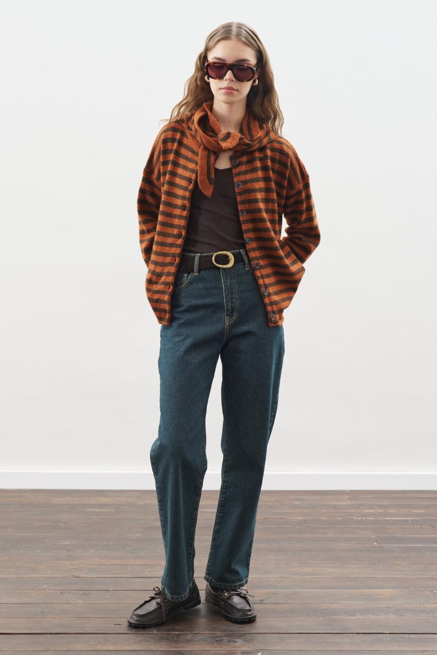 1200x1800_-92502-16-B-min Brown striped cardigan with scarf detail