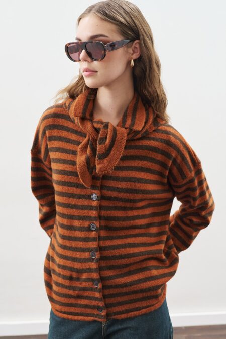 1200x1800_-92504-16-B-min Brown striped cardigan with scarf detail
