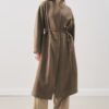 Soft cashmere scarf coat khaki