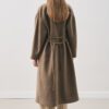 Soft cashmere scarf coat khaki