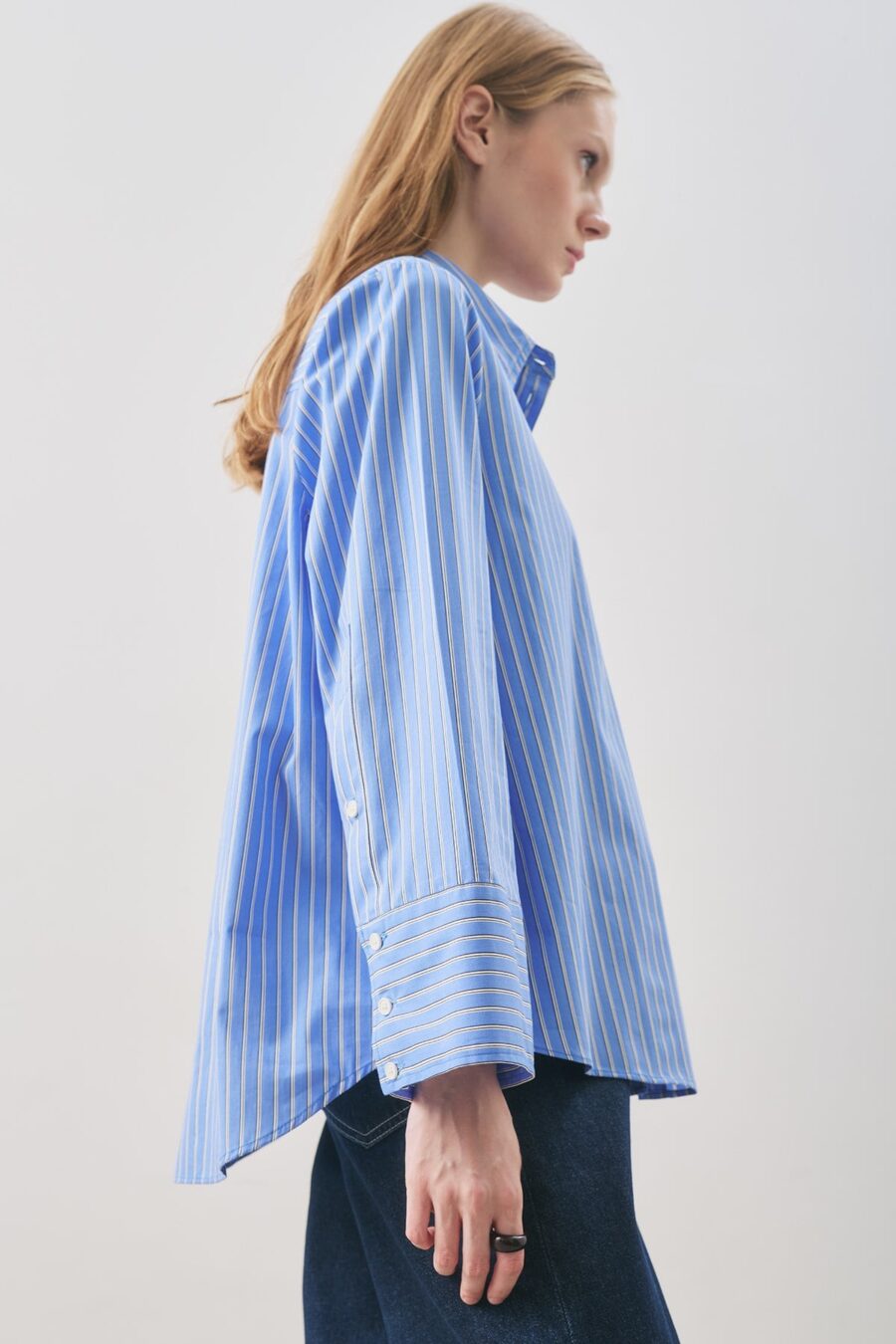 Blue stripe oversized shirt