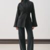 Aroa wool belt suit black
