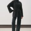 Aroa wool belt suit black