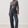 Aroa wool belt suit navy blue