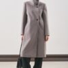 Soft grey premium wool trench coat