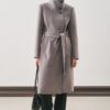 Soft grey premium wool trench coat