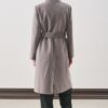 Soft grey premium wool trench coat