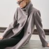 Soft grey premium wool trench coat