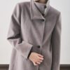 Soft grey premium wool trench coat