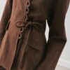Aroa wool belt suit dark brown