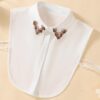 White detachable collar with crystal embellishment