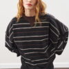 Oversized striped sweatshirt black