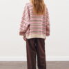 Oversized striped sweatshirt burgundy
