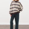 Oversized striped sweatshirt brown
