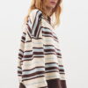 Oversized striped sweatshirt brown