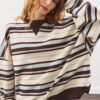 Oversized striped sweatshirt brown