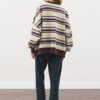 Oversized striped sweatshirt brown