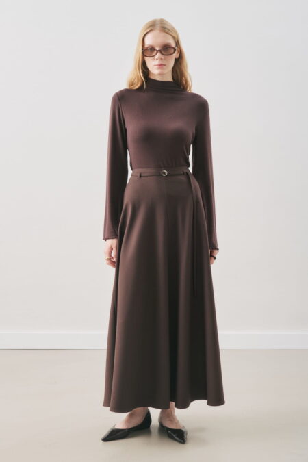 1200x1800_-93317-16-B Flared skirt with belt detail bitter brown
