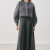 Flared skirt with belt detail anthracite