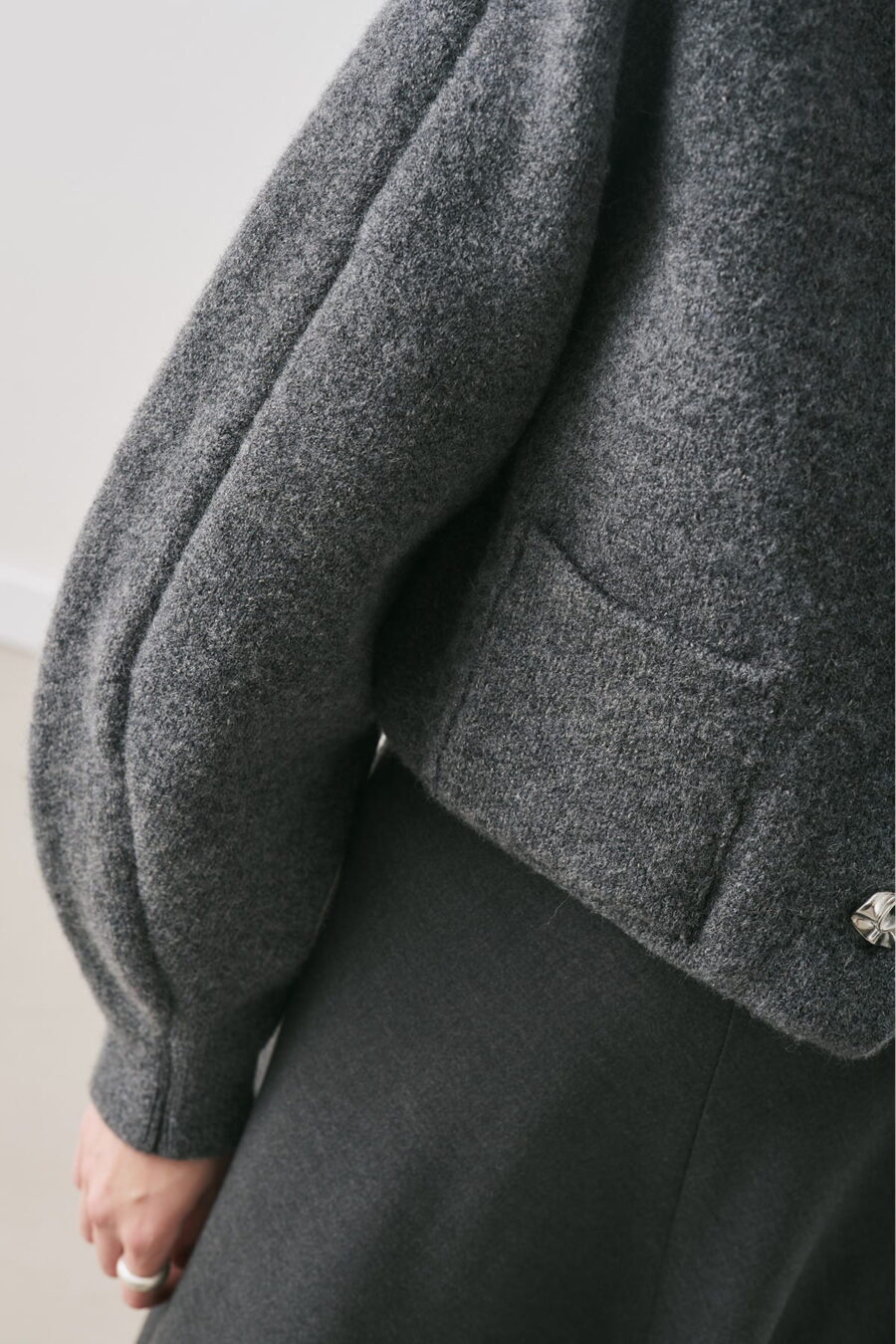 Button detailed suit anthracite