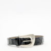 Crocodile leather look belt black