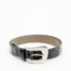 Crocodile leather look belt black