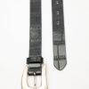 Crocodile leather look belt black
