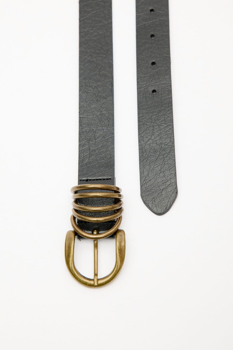 Belt with antique buckle black