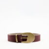 Antique buckle thin belt burgundy
