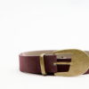 Antique buckle thin belt burgundy